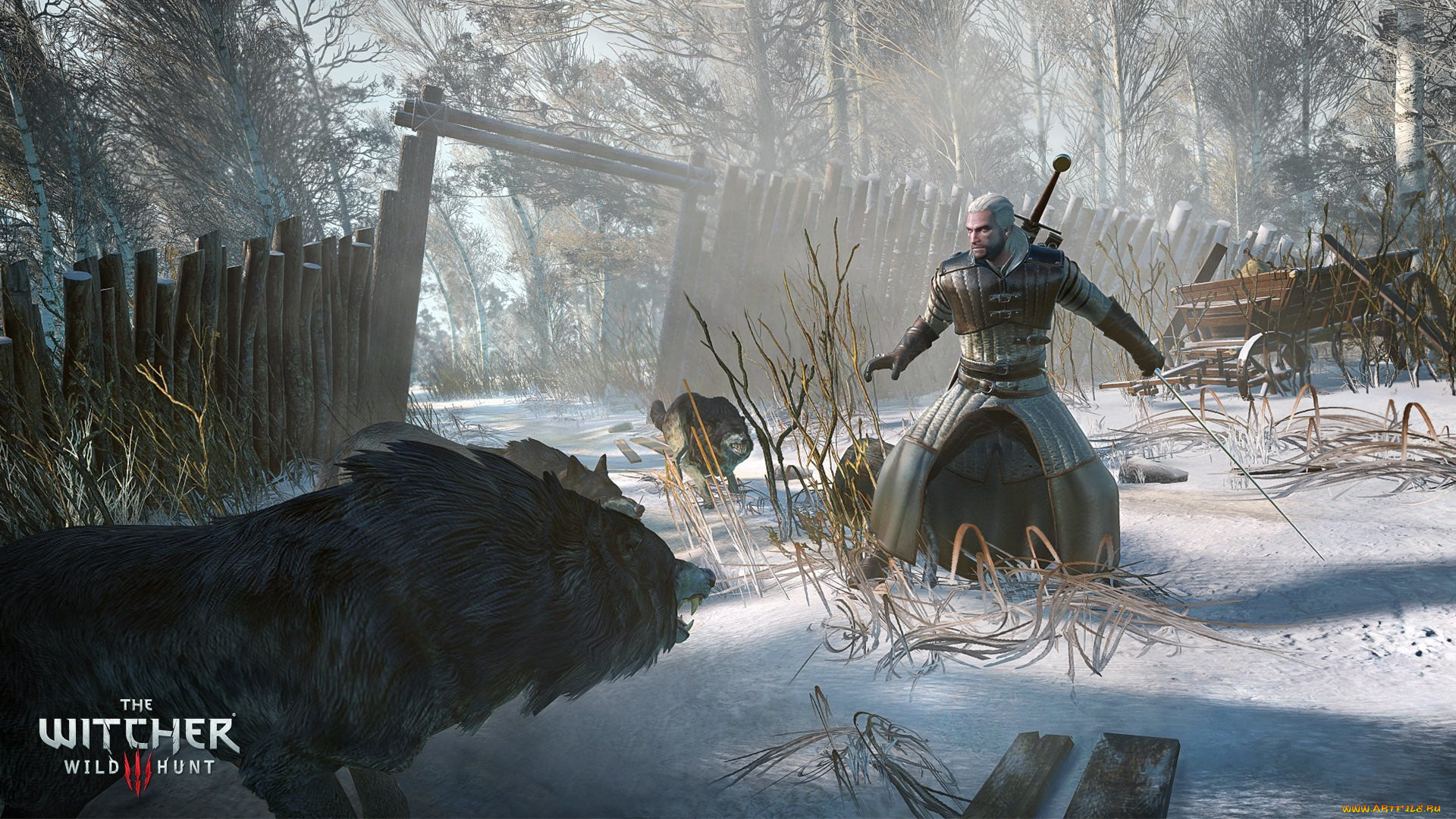 Обои The Witcher 3: Wild Hunt Видео Игры The Witcher 3: Wild Hunt, обои для  рабочего стола, фотографии the witcher 3, wild hunt, видео игры, волки,  человек, снег, зима Обои для рабочего